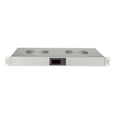 1U fan unit with 2 fans, gray 19 Inch