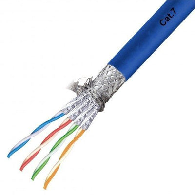 Cable de red S/FTP CAT7 flexible LSZH 100M 100% cobre azul