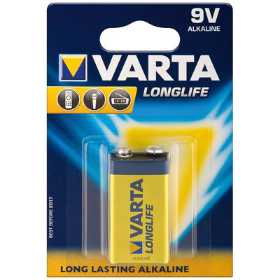 Pila alcalina de bloque de larga duración Varta de 9 V 6LR61