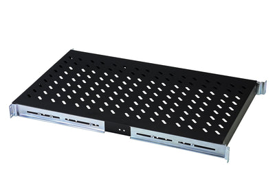 1U verstelbaar legbord voor kasten vanaf 1000mm diepte max. 100 kg zwart
