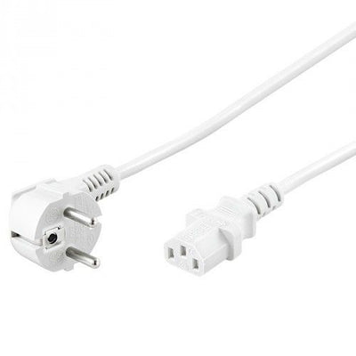 Cable de alimentación CEE 7/7 acodado (macho) a C13 (hembra) 1,5 m blanco