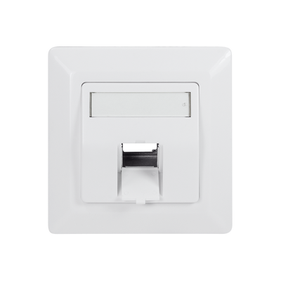 Faceplate for 1 keystone jack, 45° outlet, signal white