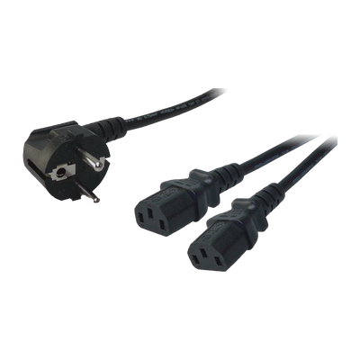 Cable de alimentación en Y CEE7/7 2x C13 1,5 M