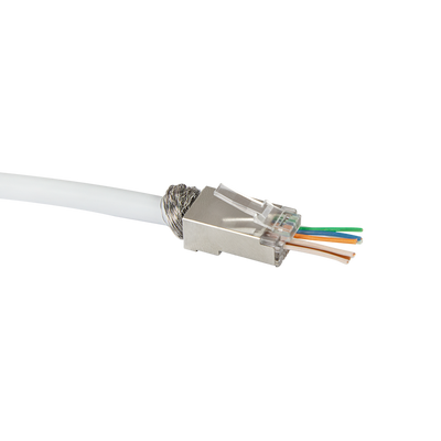 Doorsteek CAT6 Connector RJ45 - STP 10 stuks voor soepele en stugge kabel