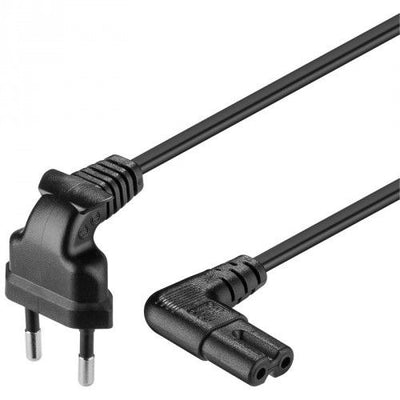 Cable de alimentación CEE 7/16 acodado (macho) a C7 acodado (hembra) 0,75 m