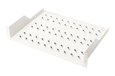 19 Inch 2U legbord voor rekken vanaf 450 mm diepte 88,5x483x352 mm, tot 25 kg, lichtgrijs (RAL 7035)