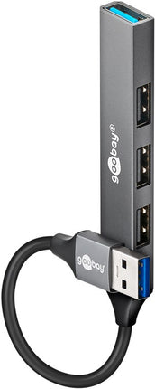 Concentrador USB delgado de 4 puertos: USB-A a 4 puertos USB-A (5 Gbps)