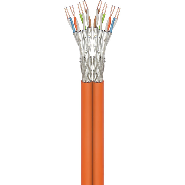 S/FTP CAT7 duplex network cable solid 50M 100% copper orange