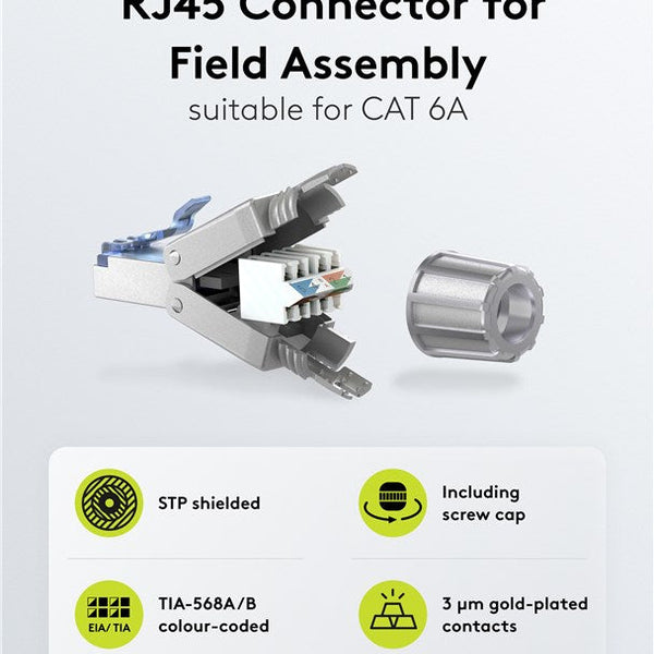 Conector RJ45 sin herramientas CAT6a - STP