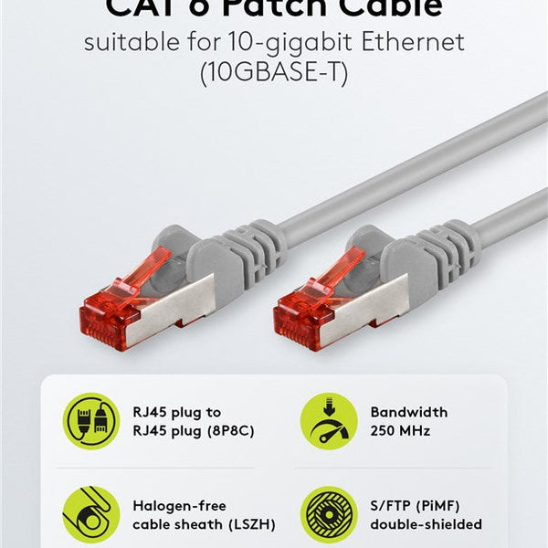 Cat6 S/FTP LSZH 15M Grey