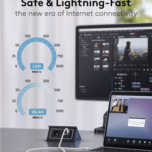USB-C™ 3.1 naar RJ45 Ethernet kabel 15M wit