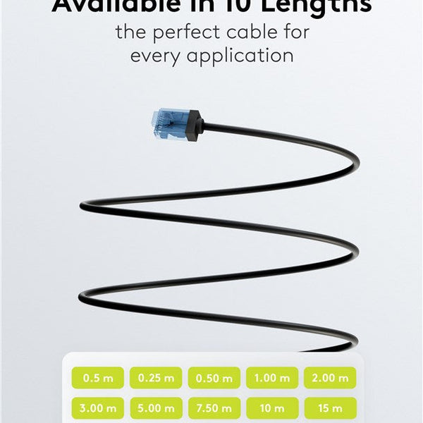 Ultraflex Dunne Cat6a Patchkabel U/UTP 0.15M Zwart