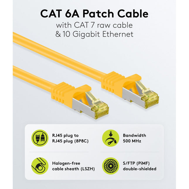 Cable de conexión SSTP/PiMF sin halógenos Cat7 de 0,5 m, amarillo
