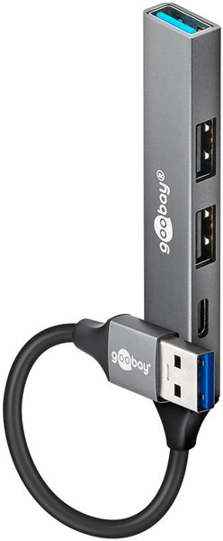 Concentrador USB delgado de 4 puertos, USB-A a USB-C™/USB-A, 5 Gbit/s