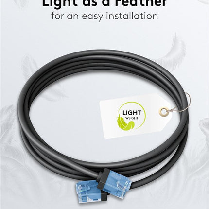Ultra-flexible thin CAT 6A patch cable U/UTP 2M black