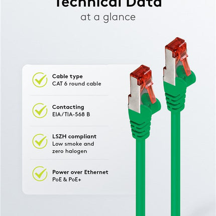 Cat6 S/FTP LSZH 3M Green