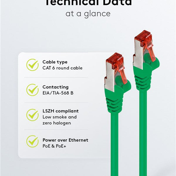 Cat6 S/FTP PIMF LSOH groen 10 meter