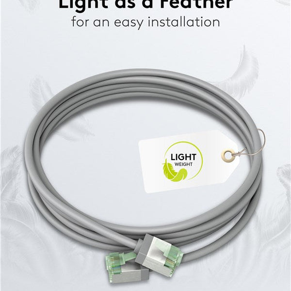 Cable de conexión CAT 8.1 ultraflexible y delgado U/FTP de 0,15 m, color gris 