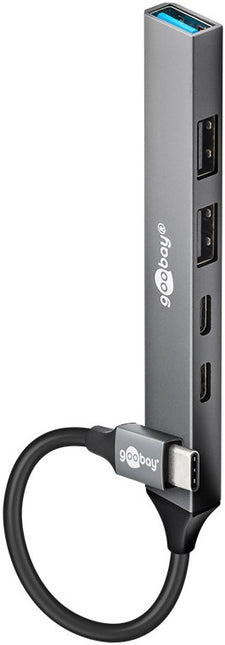 Concentrador USB delgado de 5 puertos, USB-C™ a USB-C™/USB-A, 5 Gbit/s