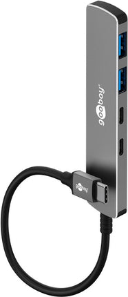 Slim 4-Port USB Hub, USB-C™ to USB-C™/USB-A, 5 Gbit/s