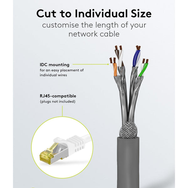 Cable de red SFTP CAT6a flexible de cobre de 100 m