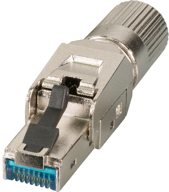 Conector RJ45 CAT6A sin herramientas 360° - STP para cables flexibles y rígidos