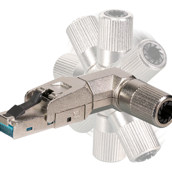 Conector RJ45 CAT6A sin herramientas 360° - STP para cables flexibles y rígidos