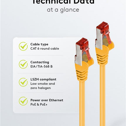 Cat6 S/FTP LSZH 10M Yellow