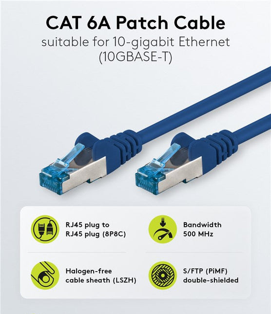 Cat6a S/FTP PIMF LSZH Azul 0,25 metros 