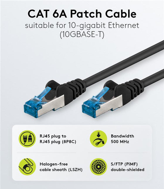 Cat6a S/FTP LSZH 1M Black