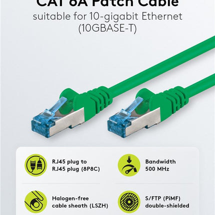 Cat6a S/FTP LSZH 1M Green