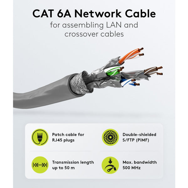 Cable de red SFTP CAT6a flexible de cobre de 100 m