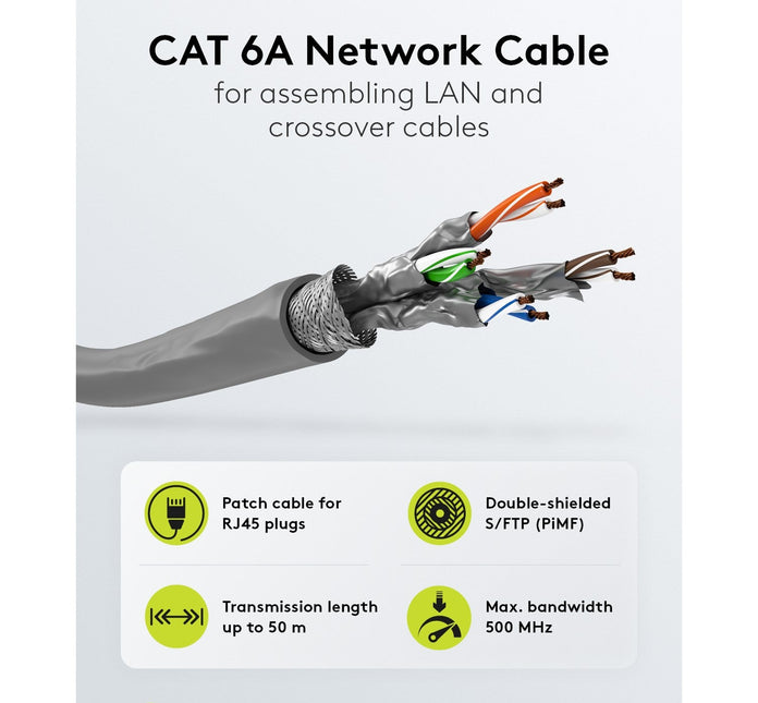 SFTP CAT6a network cable stranded 305M 100% copper grey