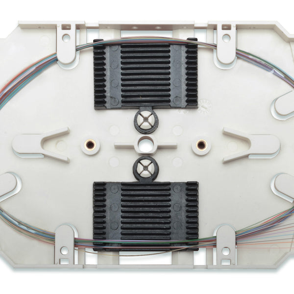 Casete de empalme con 12 pigtails preensamblados LC (APC) OS2