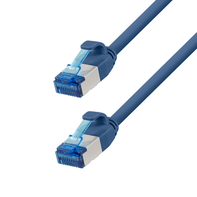 Cable de conexión ultrafino S/FTP Cat 6A azul 1 m