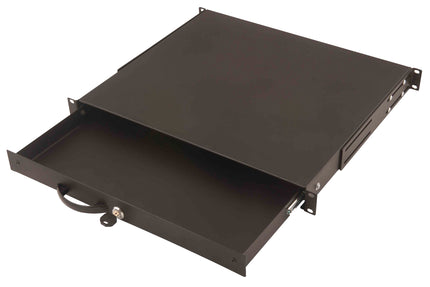 19 inch afsluitbare lade van metaal - 1U zwart