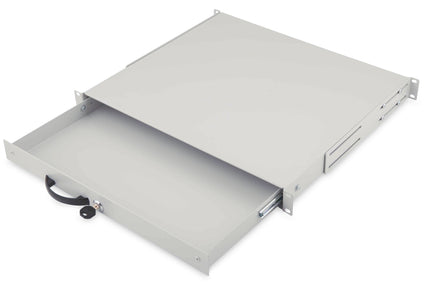 Cajón metálico con cerradura de 19 pulgadas - 1U gris claro