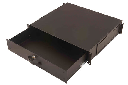 Cajón metálico con cerradura de 19 pulgadas - 2U negro