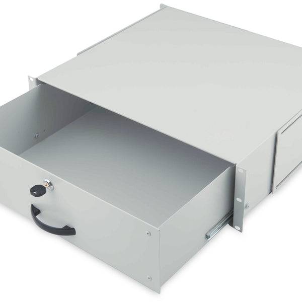 Cajón metálico con cerradura de 19 pulgadas - 3U gris claro