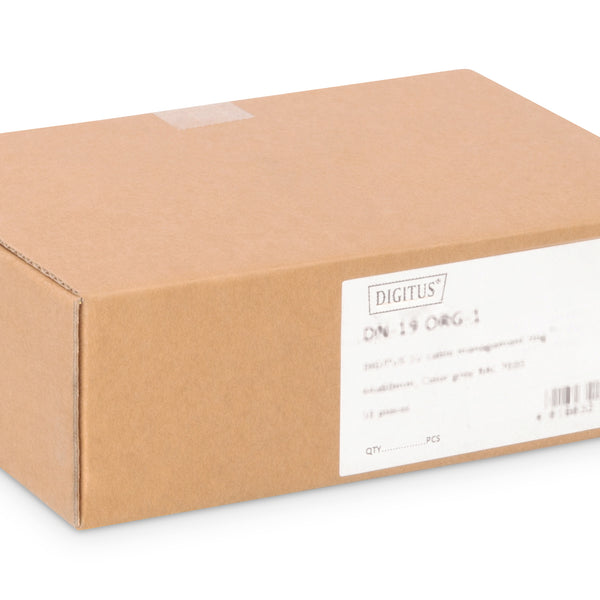 Soporte para gestión de cables 1U 44x60 mm gris claro 10 piezas