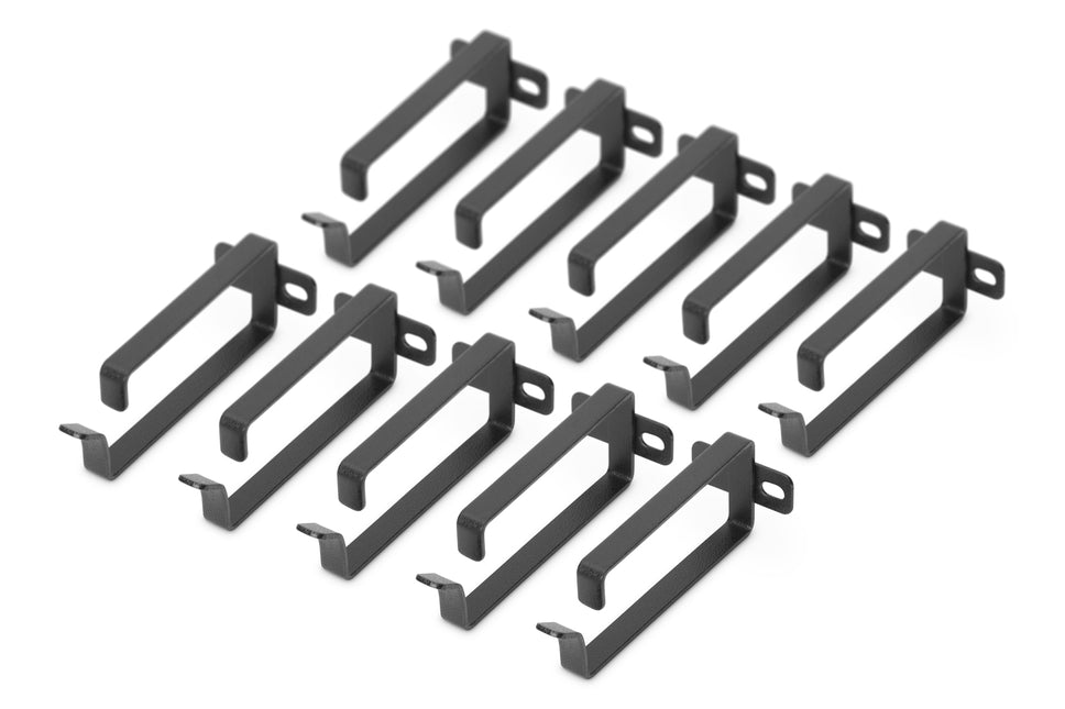 Soporte para gestión de cables 2U 44x100 mm negro 10 piezas