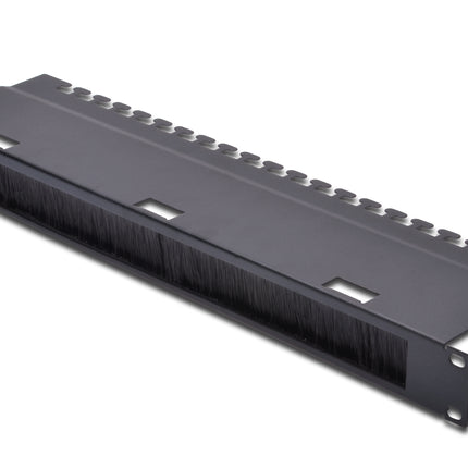 Panel de entrada de cables de 19 pulgadas con cepillo 1U negro