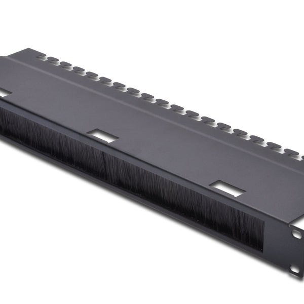 Panel de entrada de cables de 19 pulgadas con cepillo 1U negro