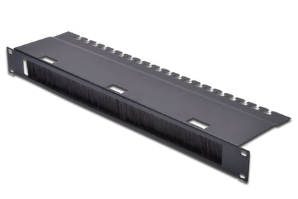 Panel de entrada de cables de 19 pulgadas con cepillo 1U negro