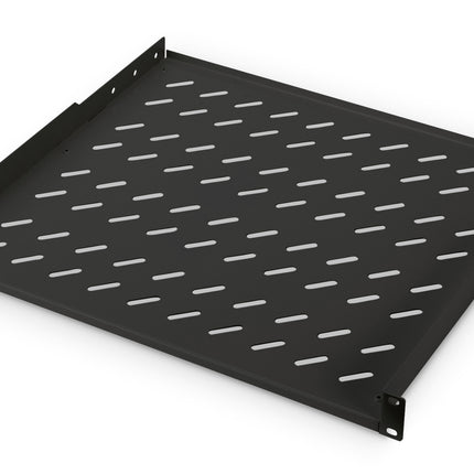 1U Shelf 400mm for cabinets from 600mm depth max. 15 kg black
