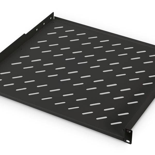 1U Shelf 400mm for cabinets from 600mm depth max. 15 kg black