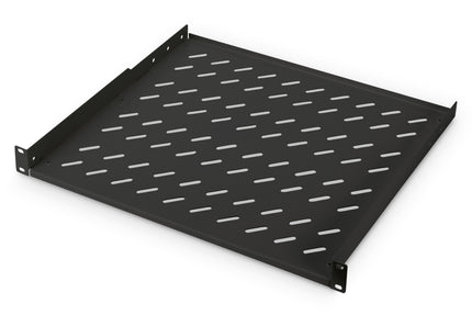 1U Shelf 400mm for cabinets from 600mm depth max. 15 kg black