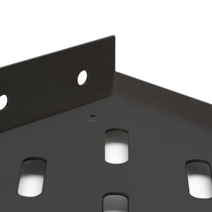 19 inch 1U shelf for racks from 400 mm depth 45x482x250 mm, up to 15 kg, black (RAL 9005)