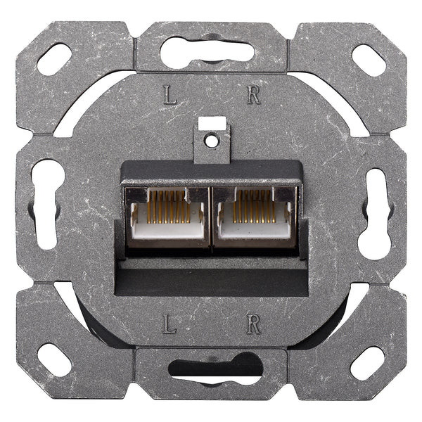 Cat5e Surface Modular Outlet 2x RJ45 Fully Shielded with LSA
