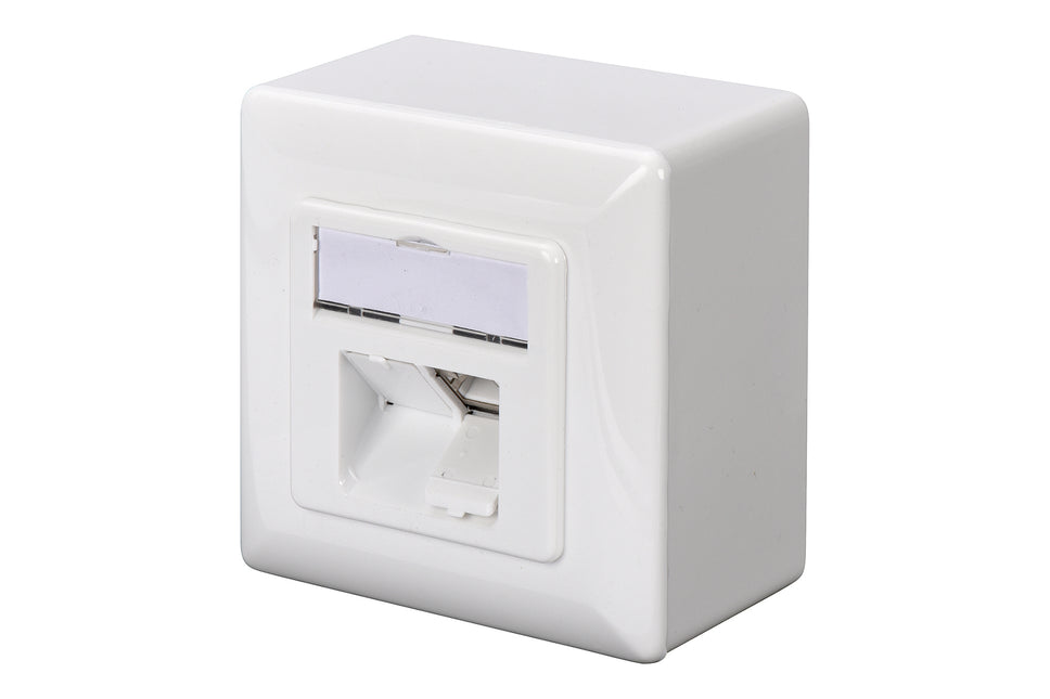 Cat5e Surface Modular Outlet 2x RJ45 Fully Shielded with LSA